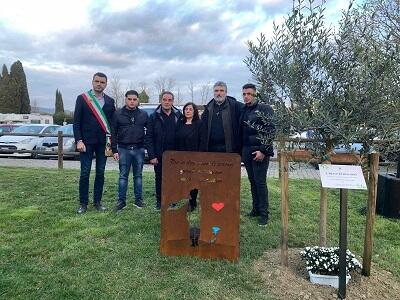 Commozione e partecipazione per la messa a dimora dell'olivo di Rosario' in ricordo del giovane che perse la vita in un incidente stradale