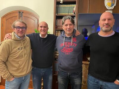 A cena a casa Drocker in compagnia di Mario Boni, primo e unico giocatore nella storia della FIP a raggiungere quota 20 mila punti in carriera