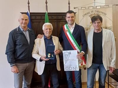Il sindaco Del Chiaro ha incontrato in comune Ivano Fanini dopo che ha ricevuto la stella d'oro al merito sportivo del CONI