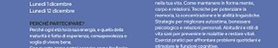 C'è tempo fino al 14 novembre per iscriversi al corso gratuito «Invecchiamento attivo - Memoria, salute e una vita piena di energia»
