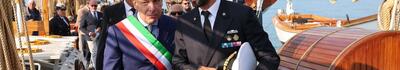 Raduno della vele storiche a Viareggio, Del Ghingaro visita la nave scuola Palinuro della Marina Militare